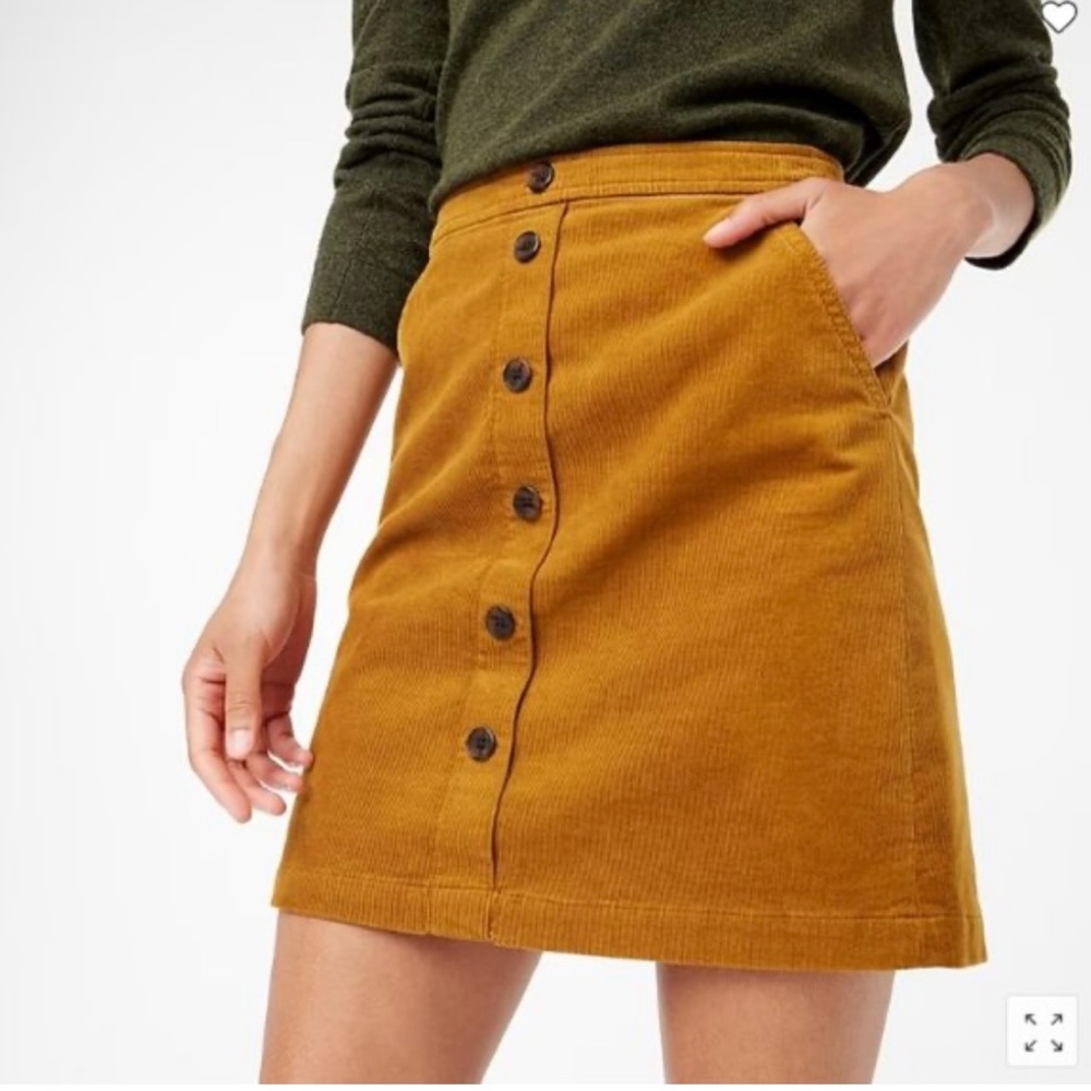 j crew factory button front corduroy skirt